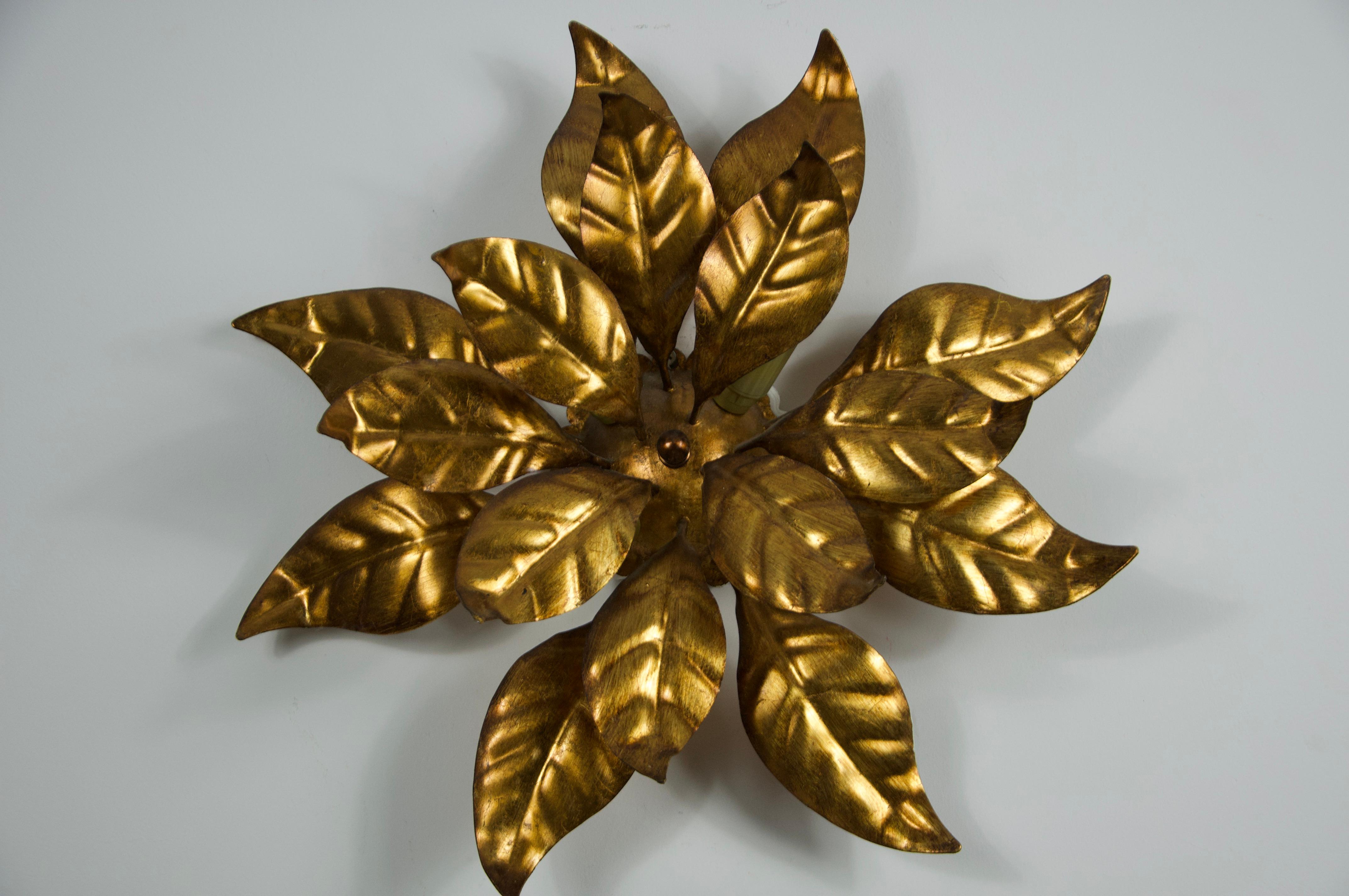 Lámpara de pared o empotrable Florentine Flower Shape de Hans Kögl, Alemania, años 60 Alemán en venta