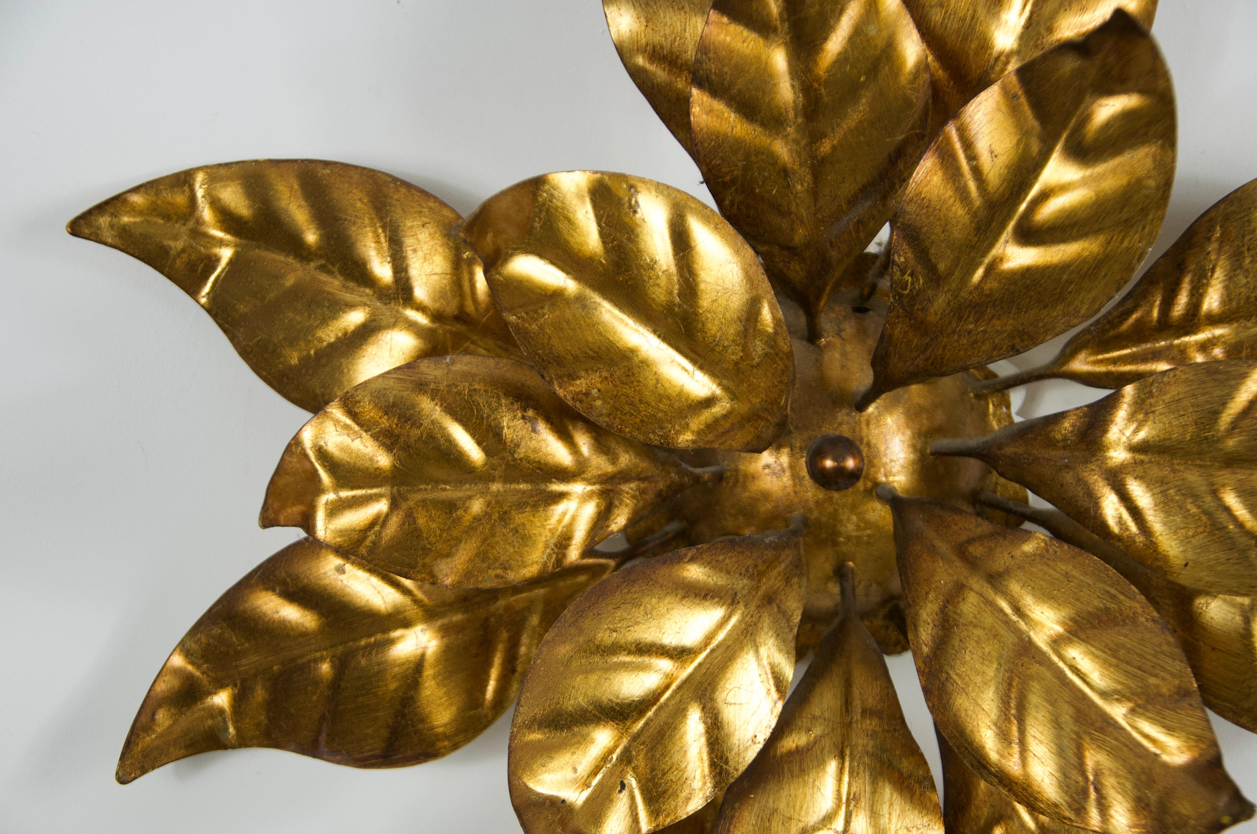 Lámpara de pared o empotrable Florentine Flower Shape de Hans Kögl, Alemania, años 60 mediados del siglo XX en venta