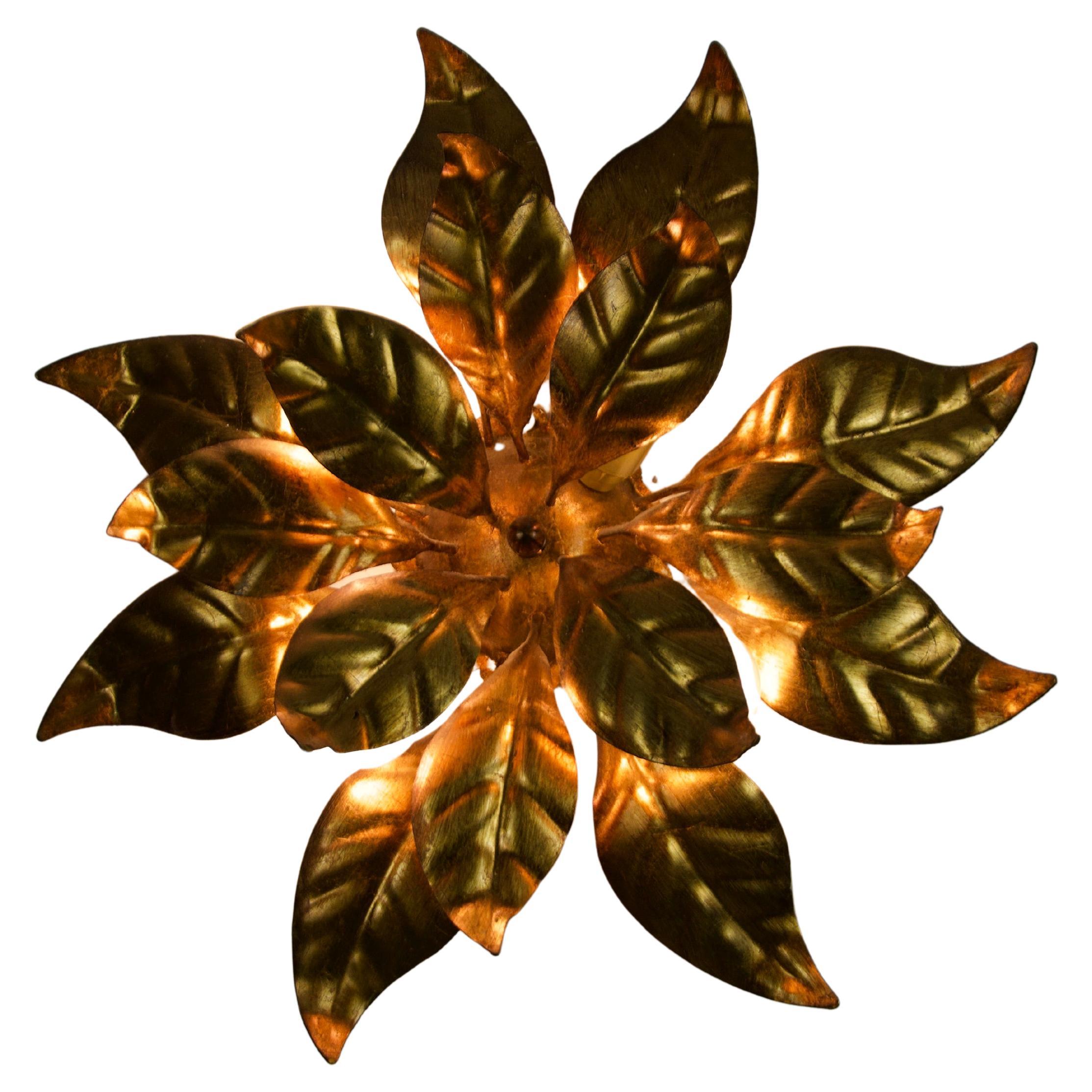 Lámpara de pared o empotrable Florentine Flower Shape de Hans Kögl, Alemania, años 60 en venta