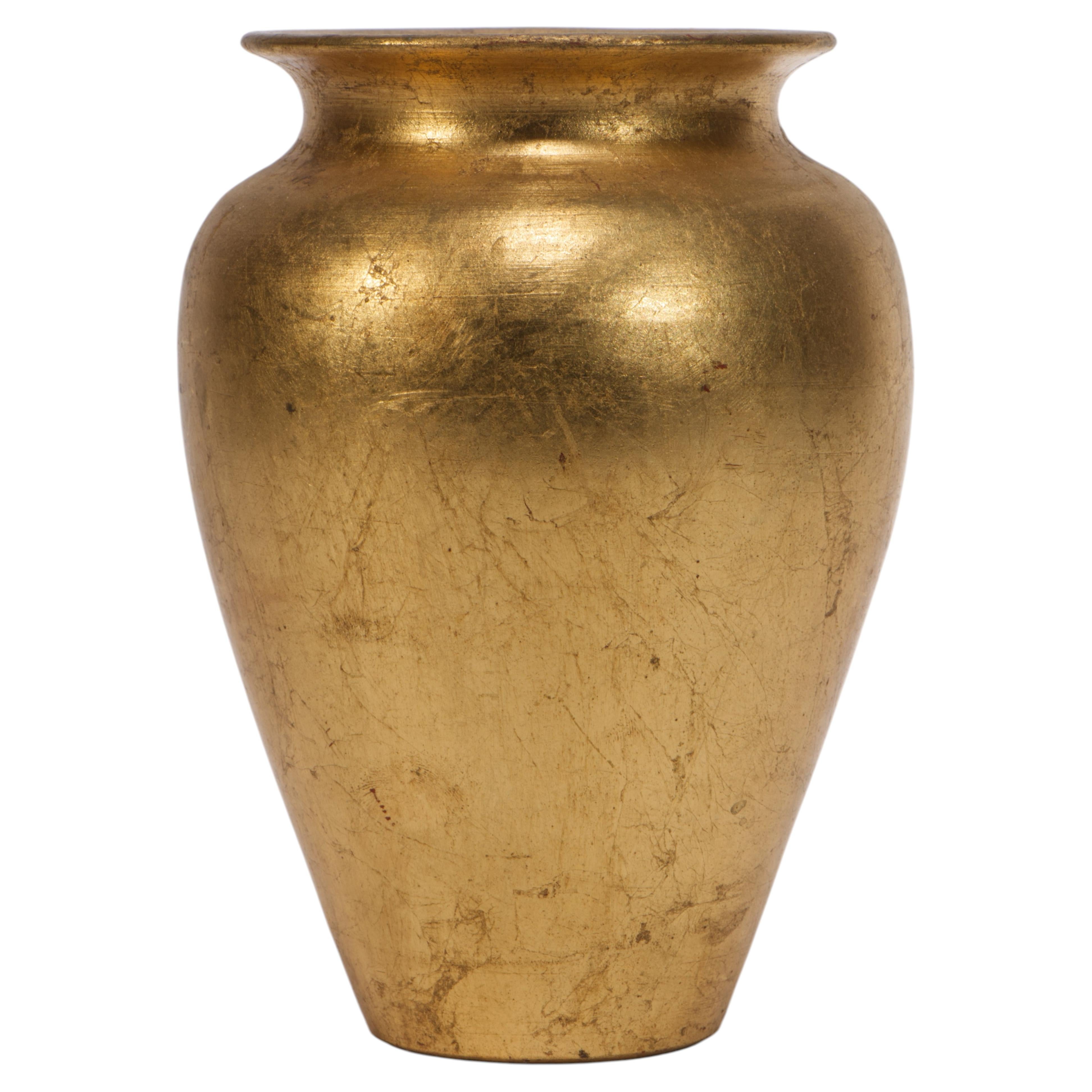 Florentine Gilt Ceramic Vase, Italy 1960s-1970s