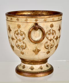 Florentine vergoldete, verzierte Terrakotta-Jardinière, Italien, ca. 1950er Jahre