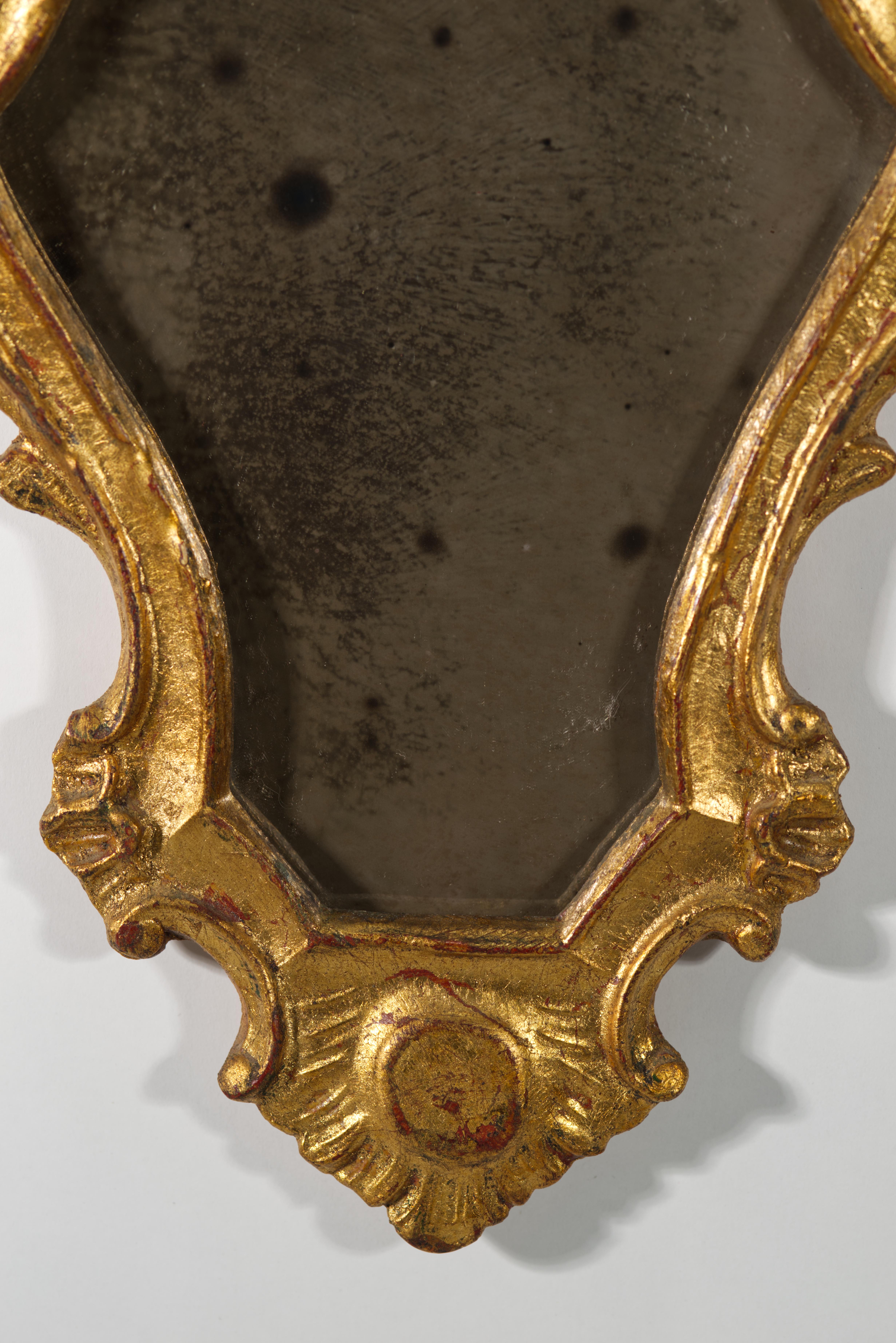 Victorian Florentine Giltwood Wall Mirror Ornate Foliage Scrolls For Sale