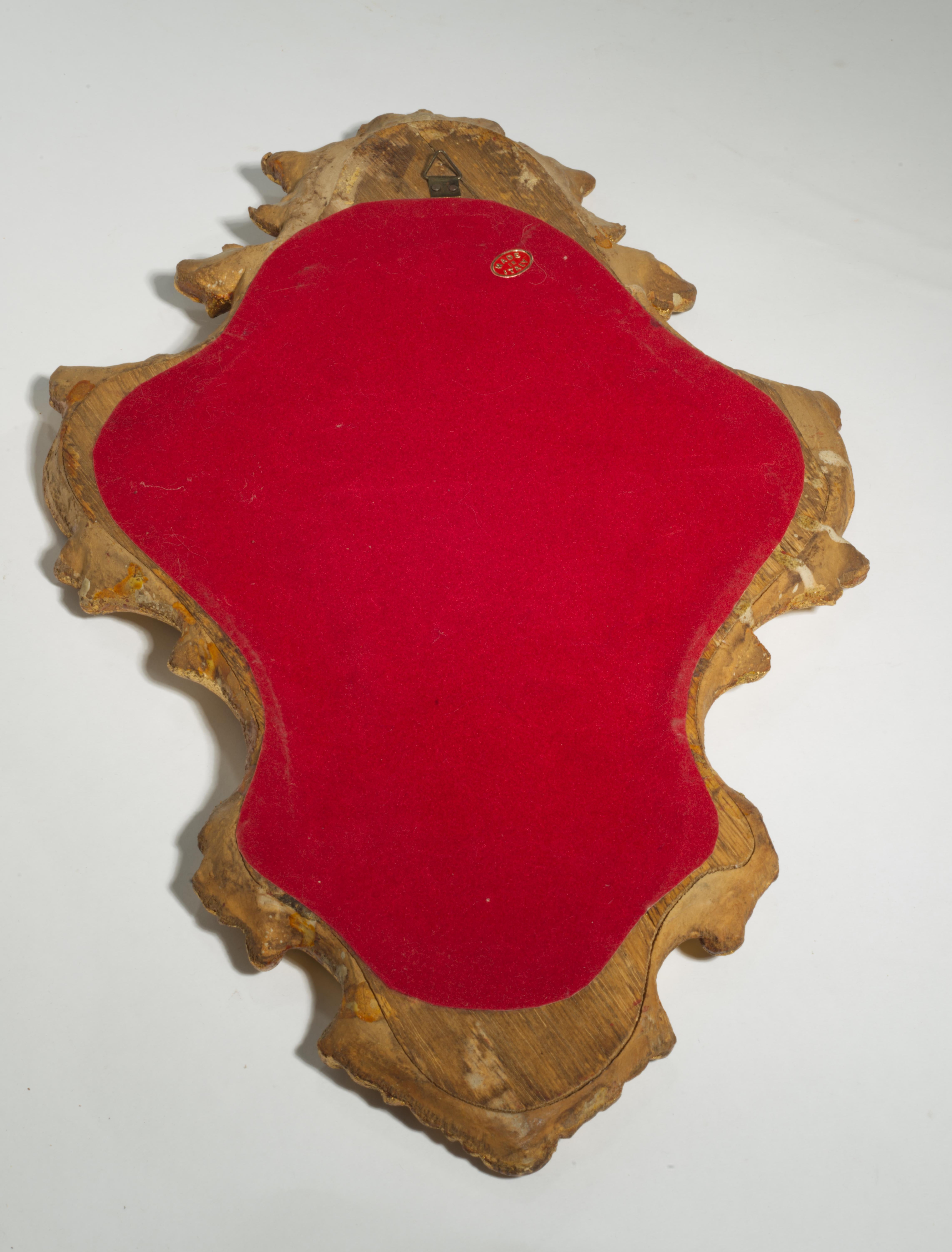 20th Century Florentine Giltwood Wall Mirror Ornate Foliage Scrolls For Sale