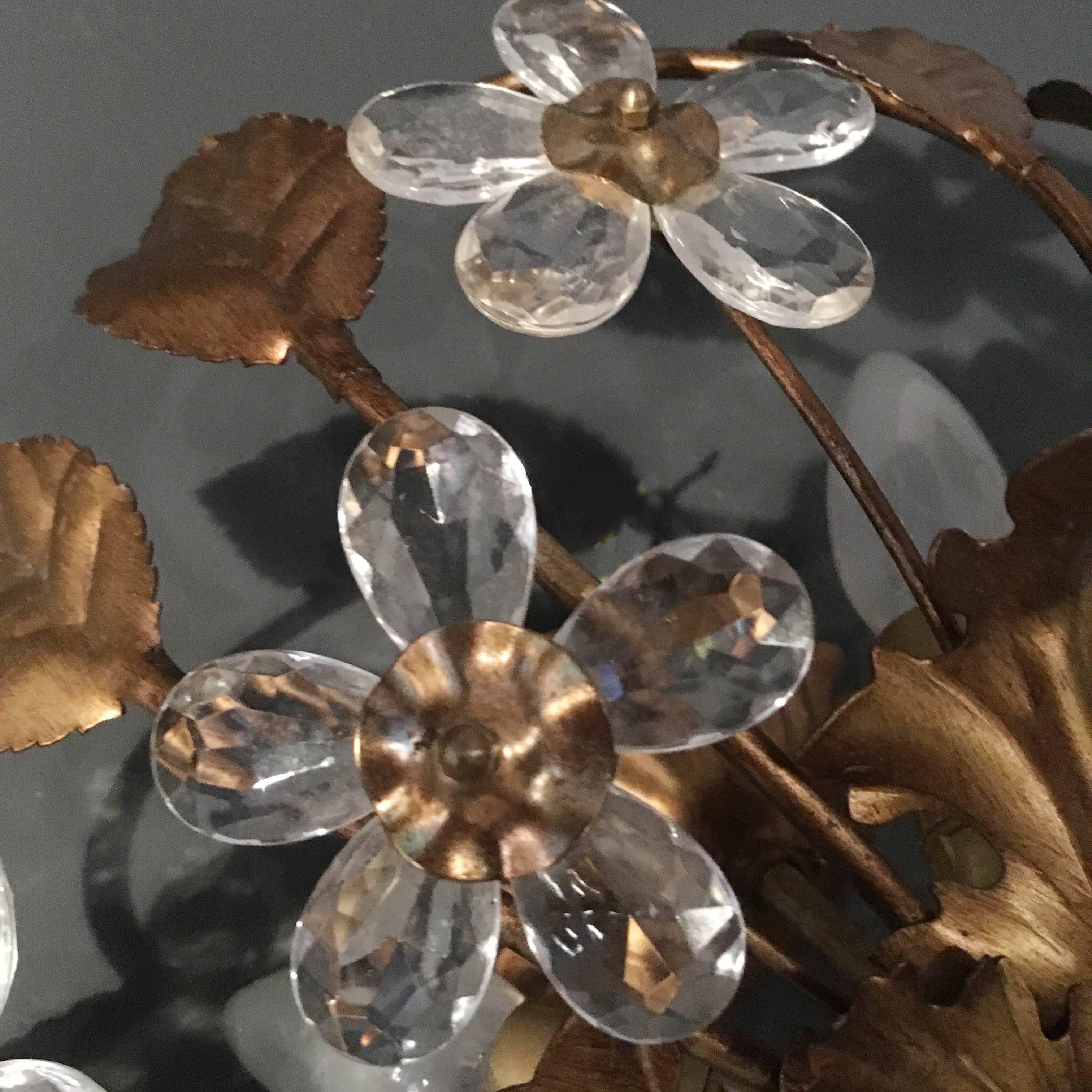 Florentine Glass Flower Flush Ceiling Light 2