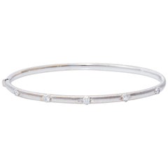 Florentine Hand-Engraved 18 Karat Bangle with Diamonds
