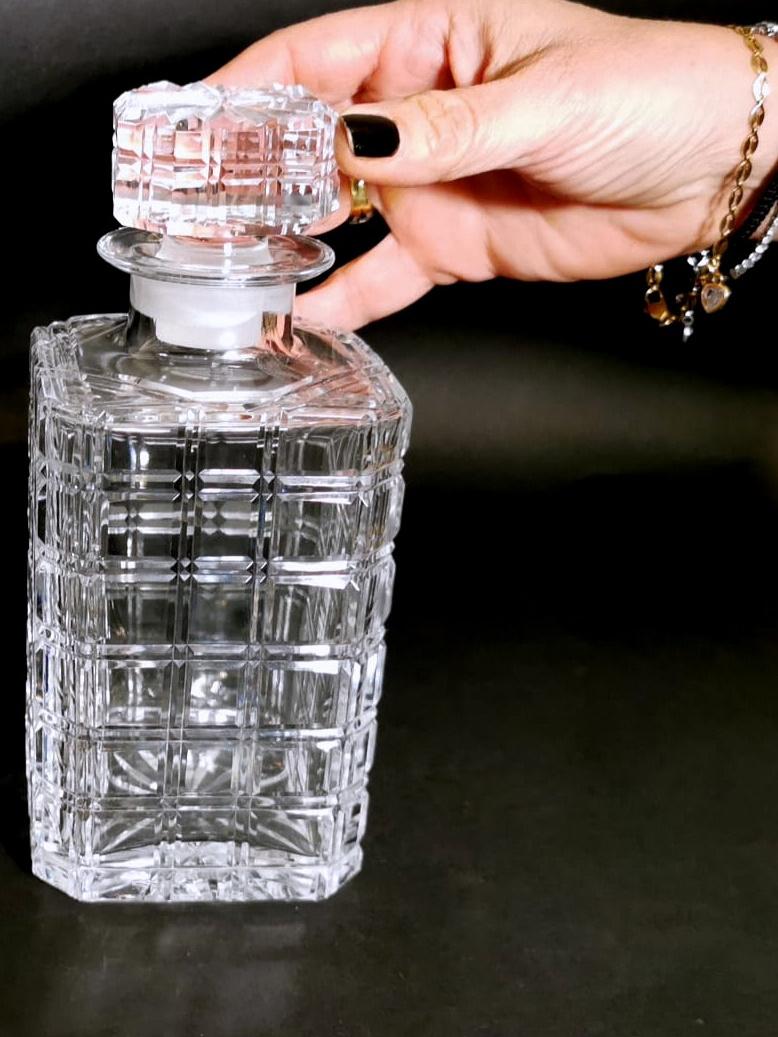 Florentine Handcrafted Crystal Bottle Ground, Cut And Polished By Hand 3