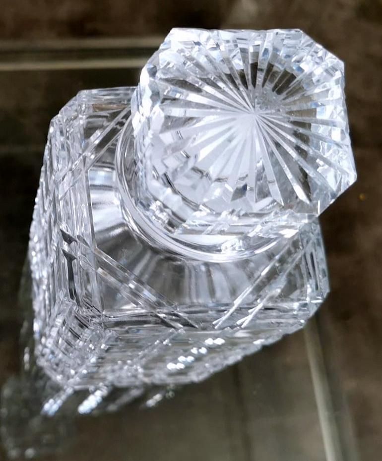 Florentine Handcrafted Crystal Bottle Geschliffen, geschliffen und poliert von Hand im Angebot 5