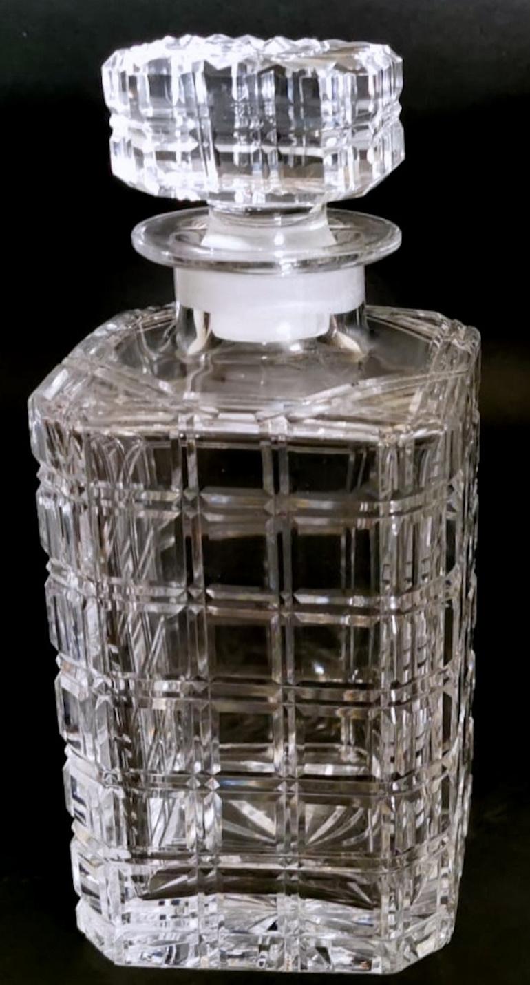 20th Century Florentine Handcrafted Crystal Bottle Ground, Cut And Polished By Hand For Sale