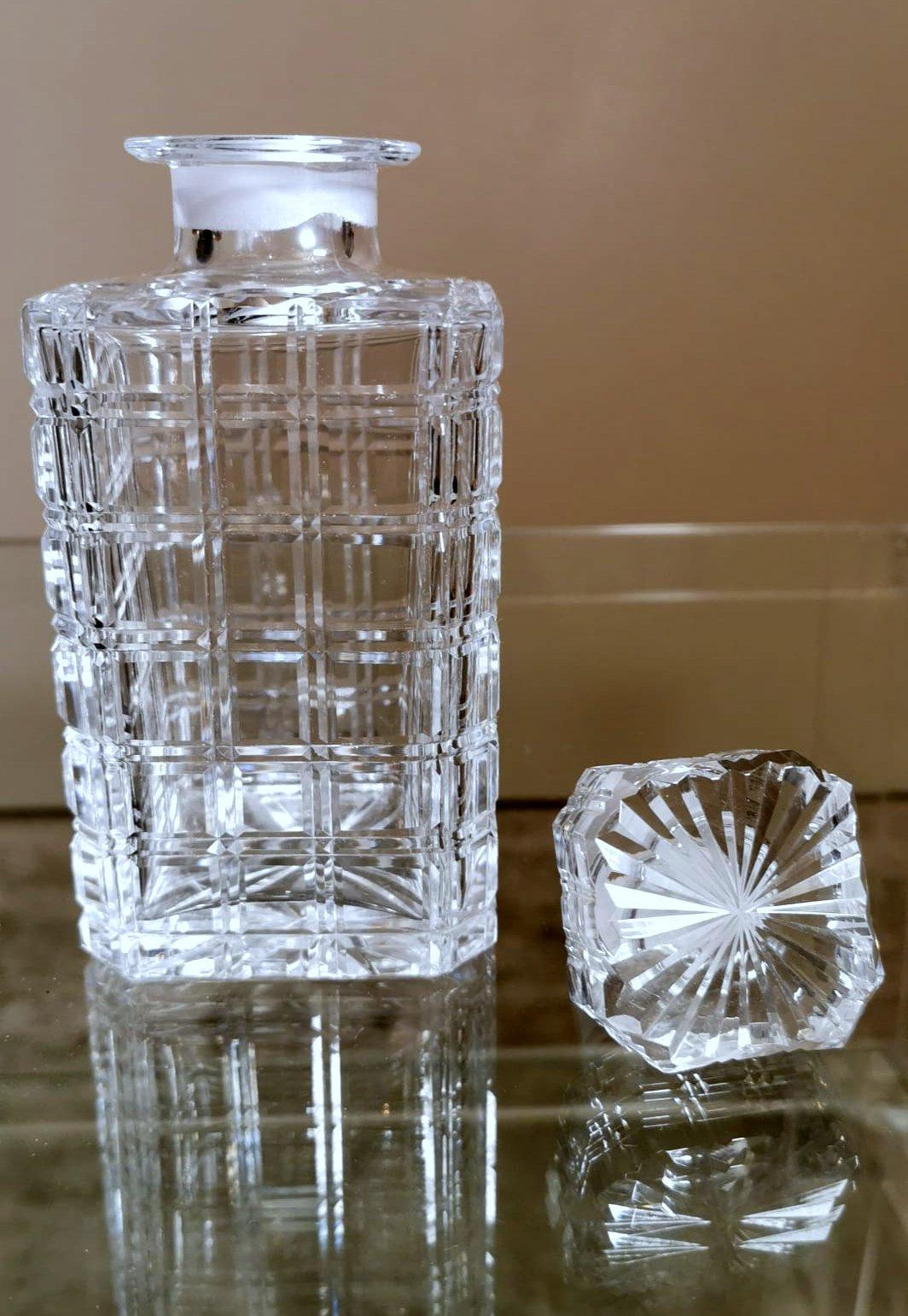 Florentine Handcrafted Crystal Bottle Ground, Cut And Polished By Hand For Sale 2