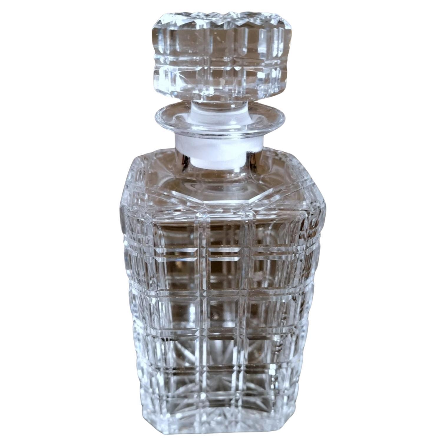 Florentine Handcrafted Crystal Bottle Ground, Cut And Polished By Hand For Sale