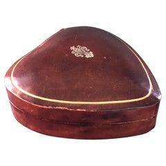 Florentine Heart Shaped Vintage Trinket Embossed Italian Leather Box