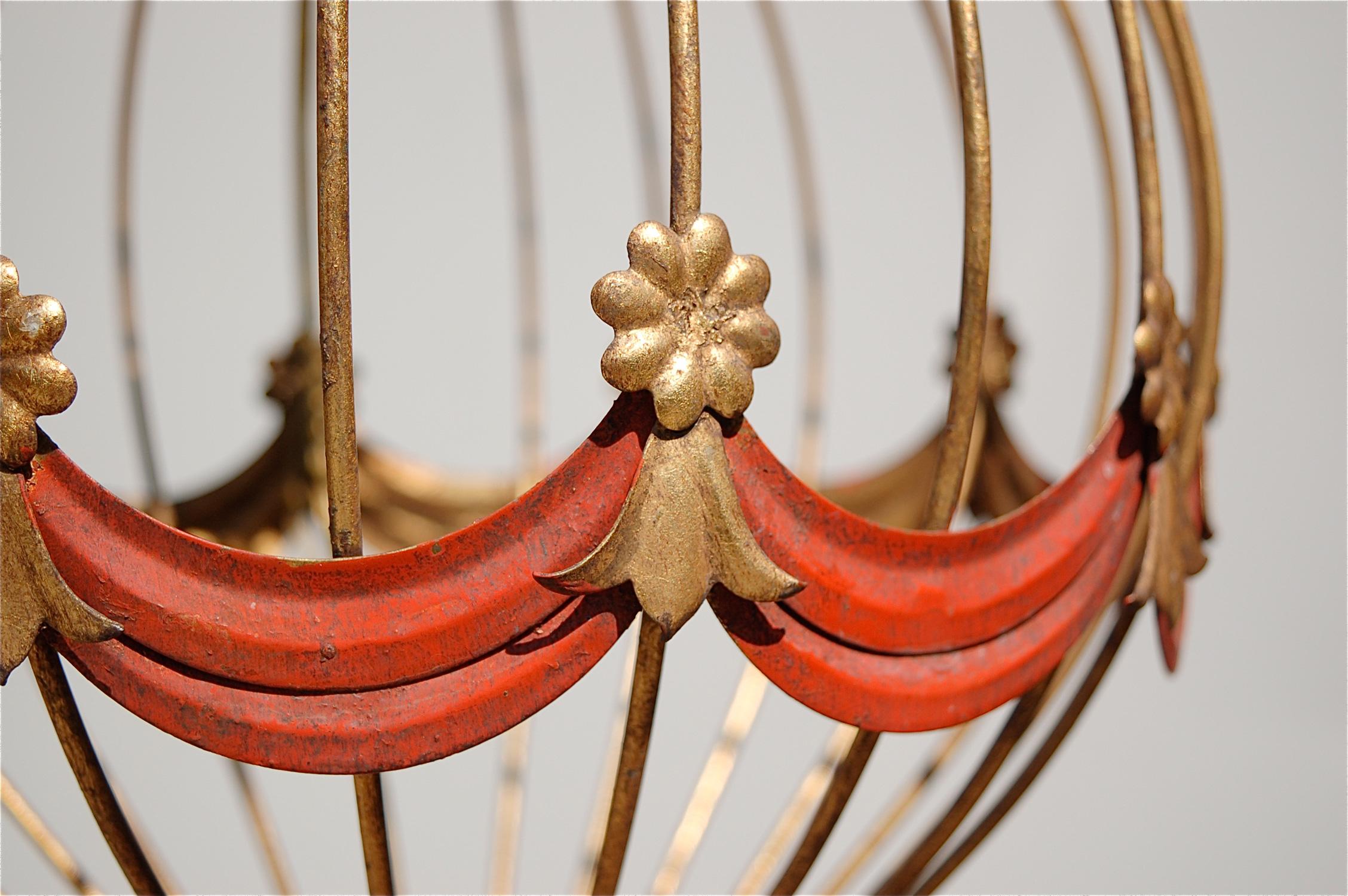 Hollywood Regency Florentine Hot Air Balloon Chandelier, 1950s, Italy