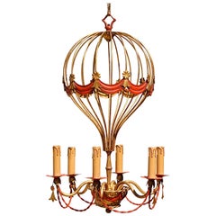 Florentine Hot Air Balloon Chandelier, 1950s, Italy