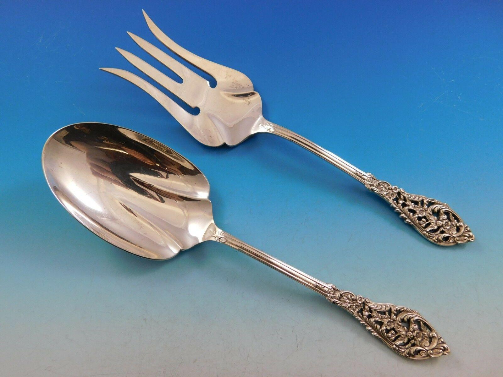 Florentine Lace by Reed & Barton Sterling Silver Flatware Set Service 140 Pieces For Sale 5