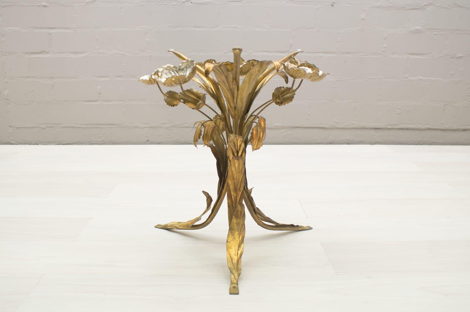 Mid-20th Century Florentine Metal Flower Coffee Table by Hans Kögl, Germany, 1960s