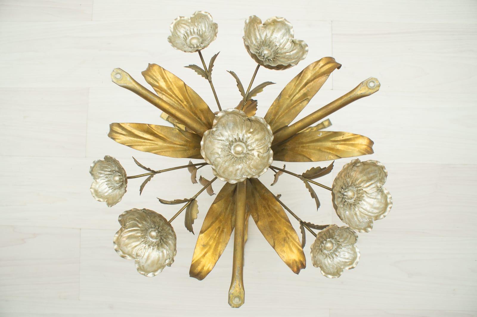 Florentine Metal Flower Coffee Table by Hans Kögl, Germany, 1960s 1