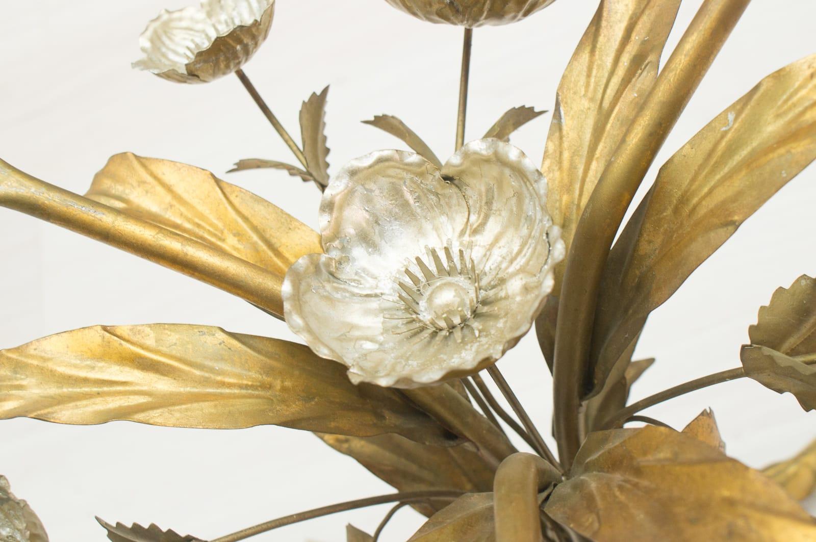 Florentine Metal Flower Coffee Table by Hans Kögl, Germany, 1960s 2