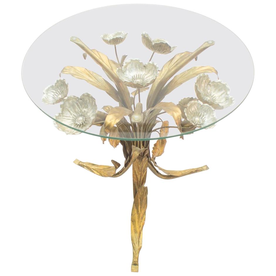 Florentine Metal Flower Coffee Table by Hans Kögl, Germany, 1960s