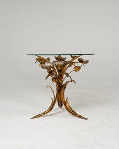 Florentine Metal Flower Coffee Table by Hans Kögl, Germany, 1970s
