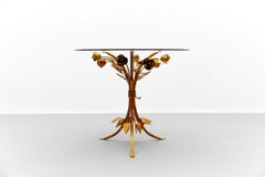 Florentine Metall Blumen Couchtisch von Hans Kögl, Deutschland, 1970er