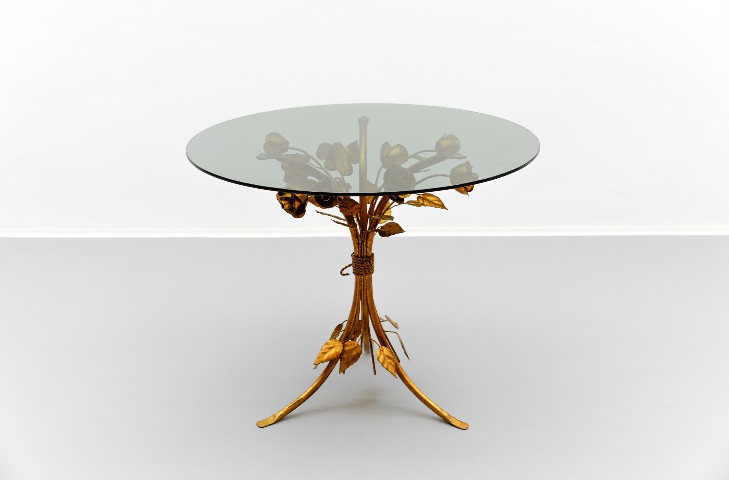 Table basse à fleurs en métal Florentine par Hans Kögl, Allemagne, années 1970 Bon état - En vente à Nürnberg, Bayern