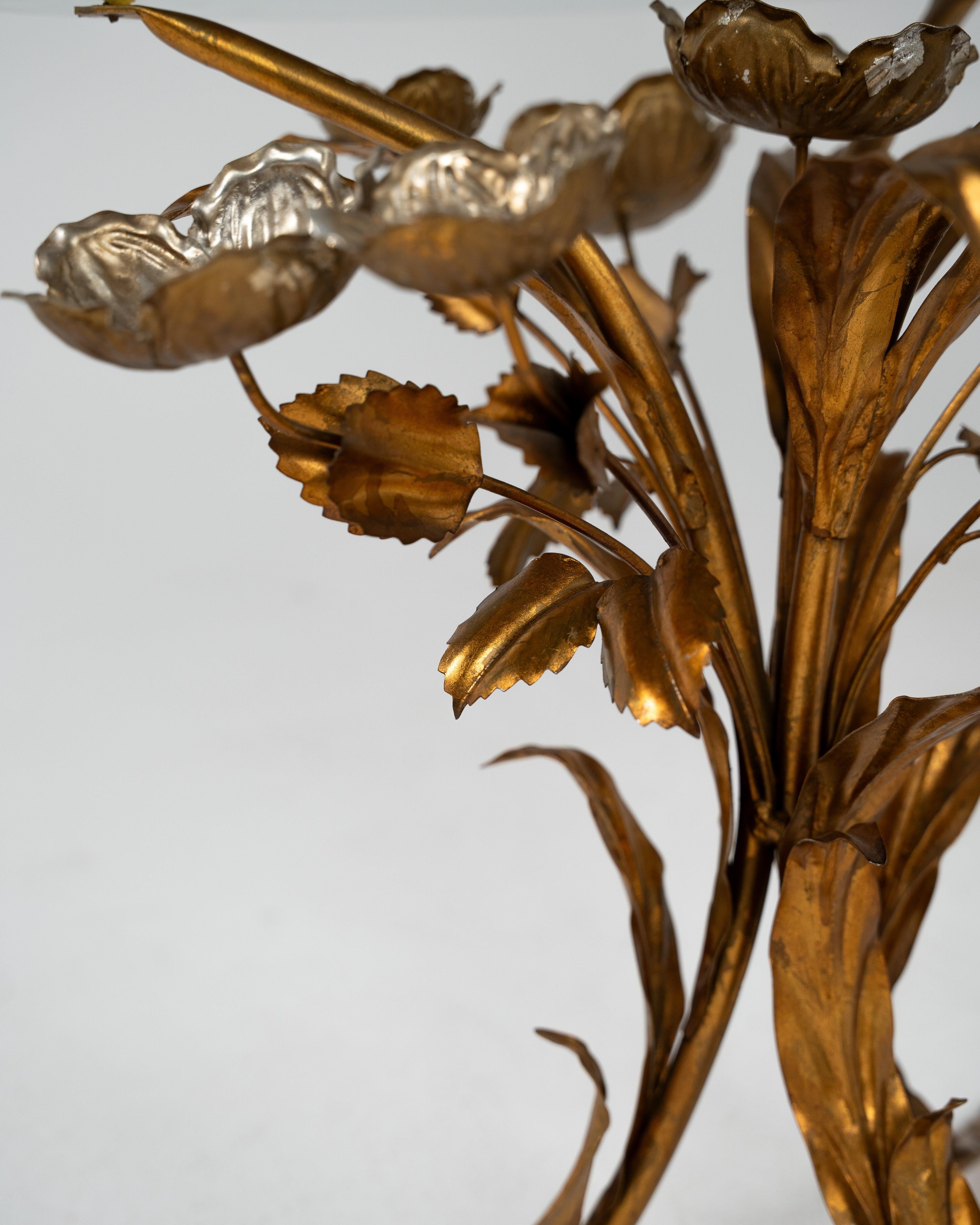 Florentine Metal Flower Coffee Table by Hans Kögl, Germany, 1970s For Sale 2