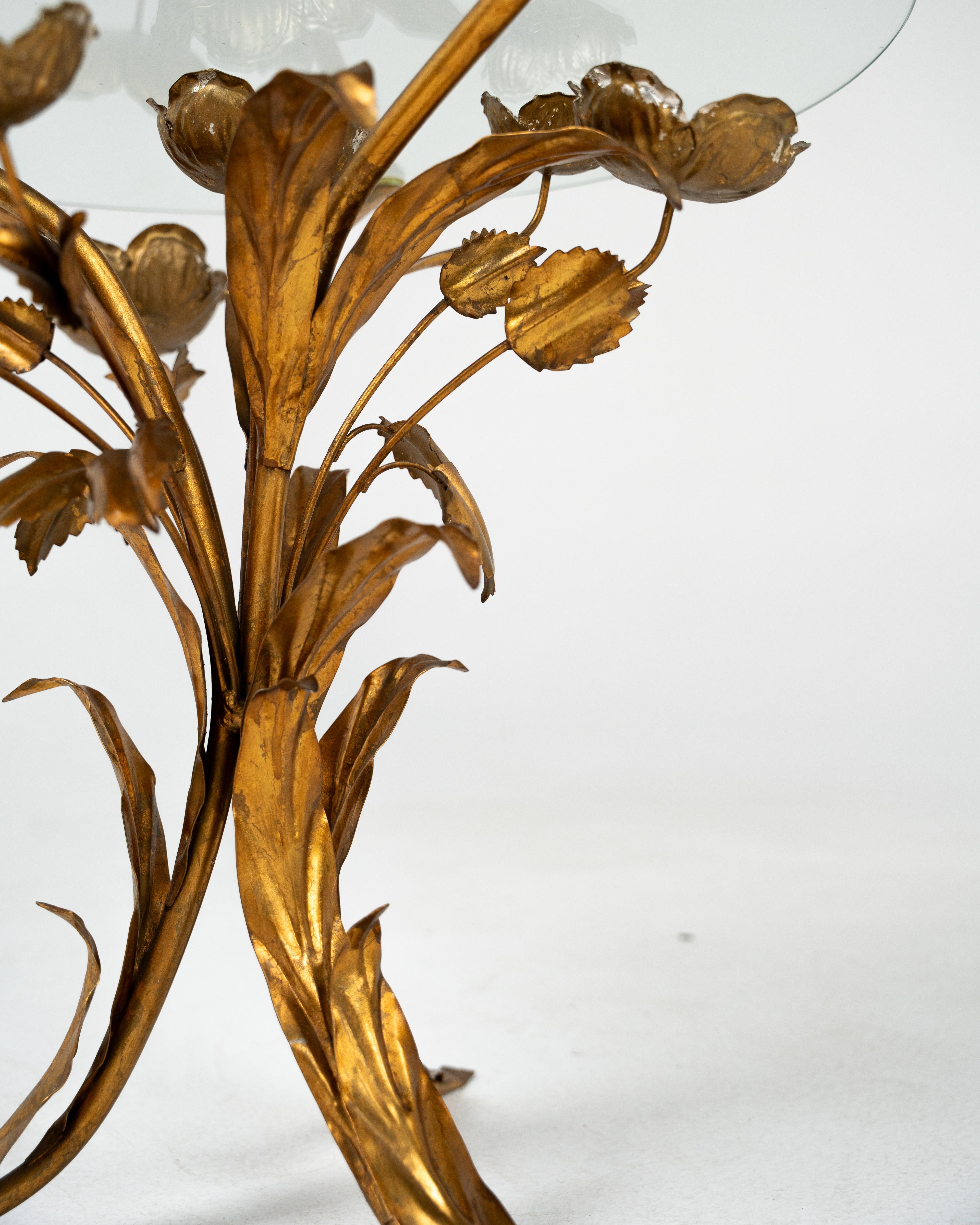 Florentine Metal Flower Coffee Table by Hans Kögl, Germany, 1970s For Sale 3