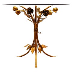 Florentine Metal Flower Coffee Table by Hans Kögl, Germany, 1970s