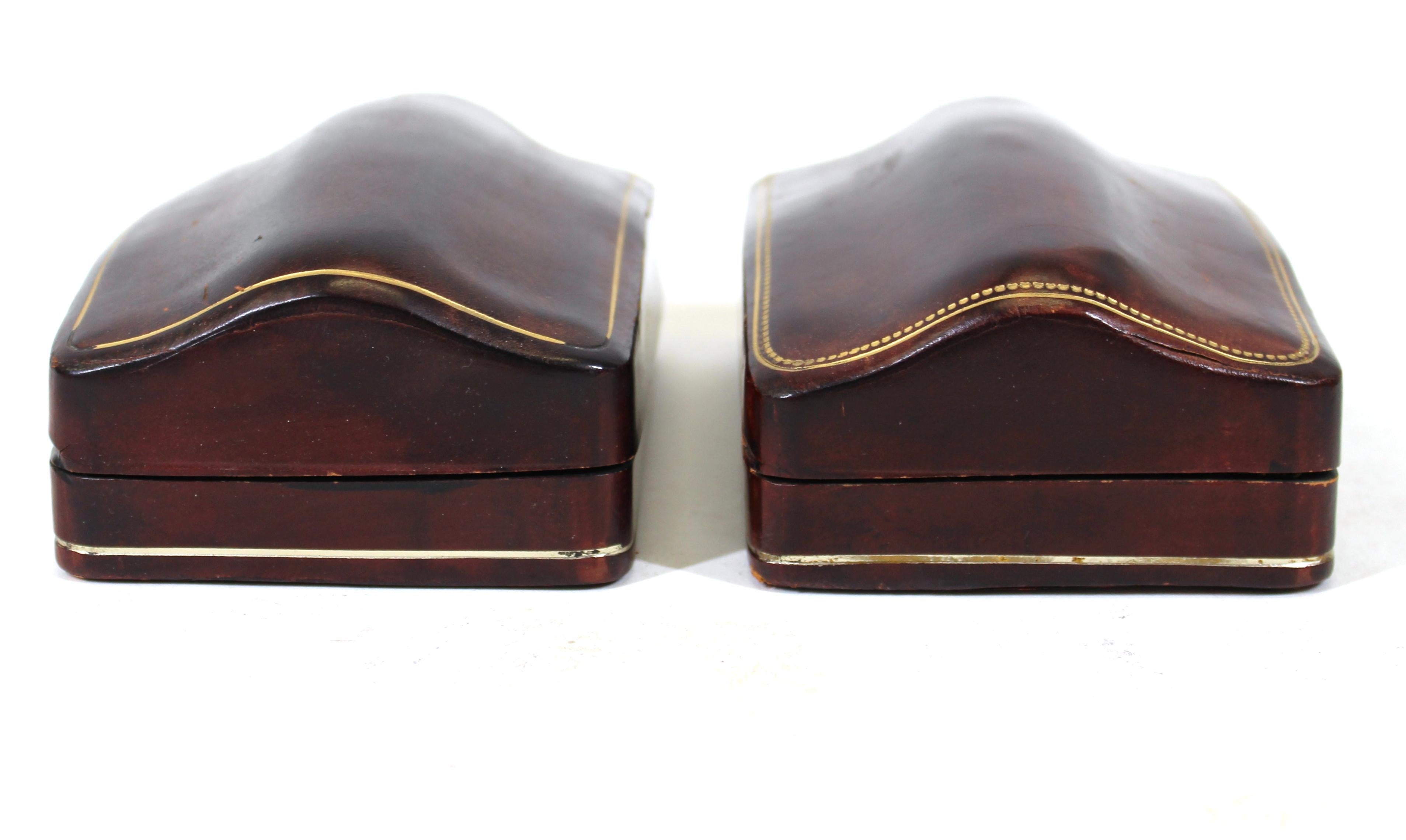 Florentine Mid-Century Embossed Leather Humpback Boxes 3
