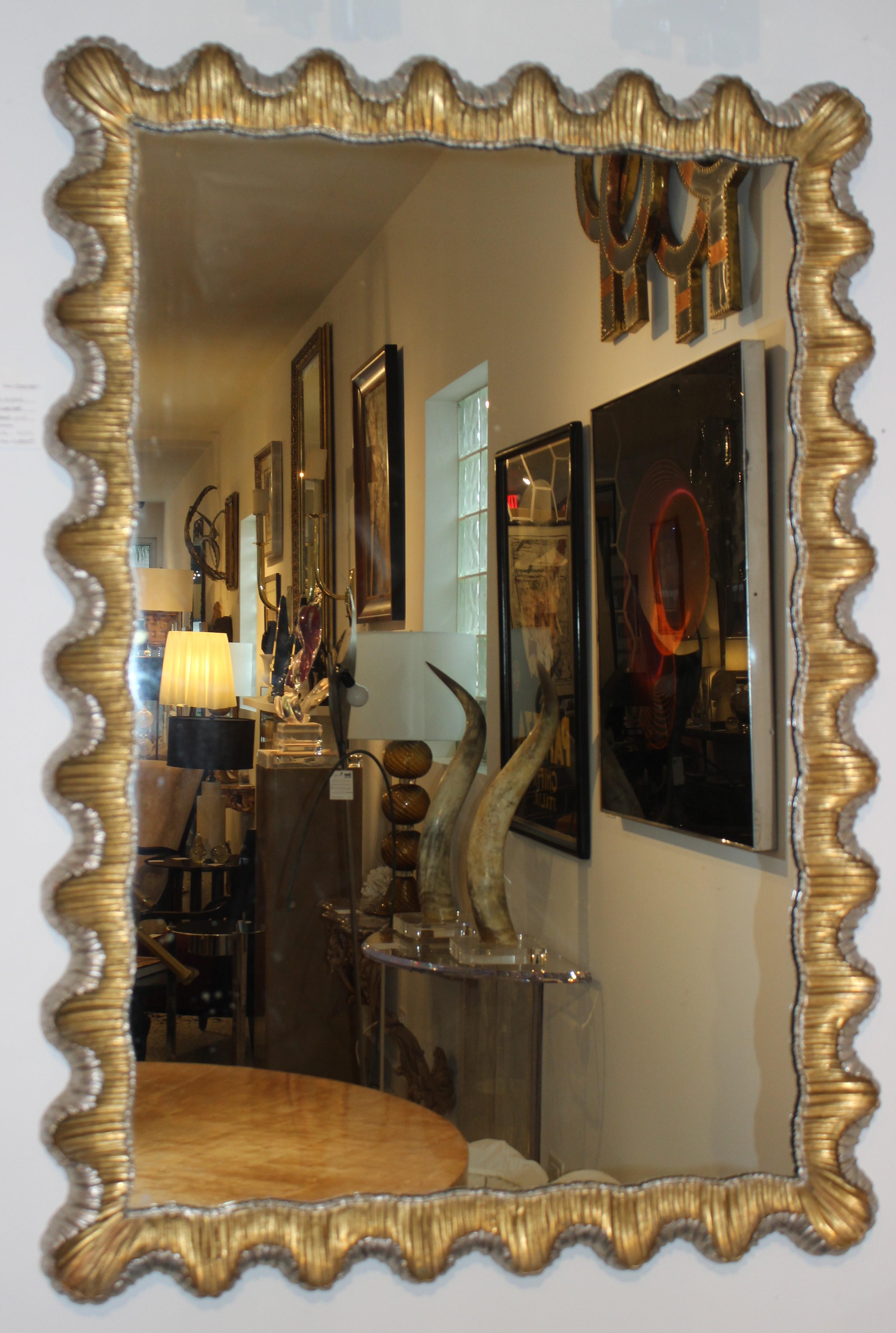Florentine Mirror Gold and Silver Leaf Frame 1