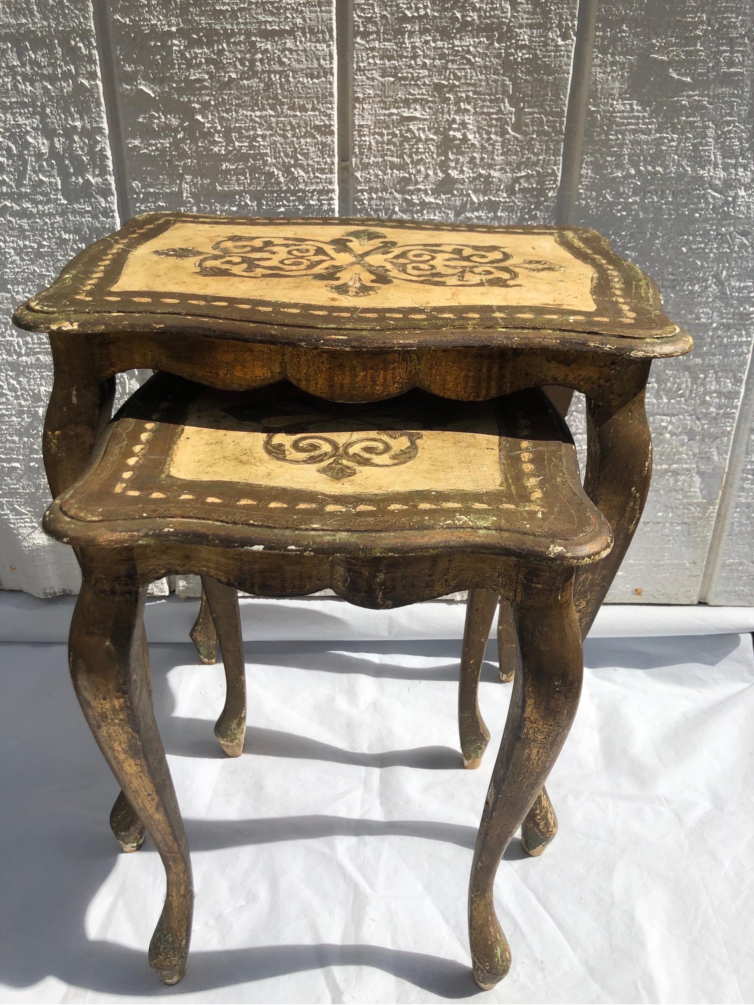 Italian Sold Florentine Nesting Table Set