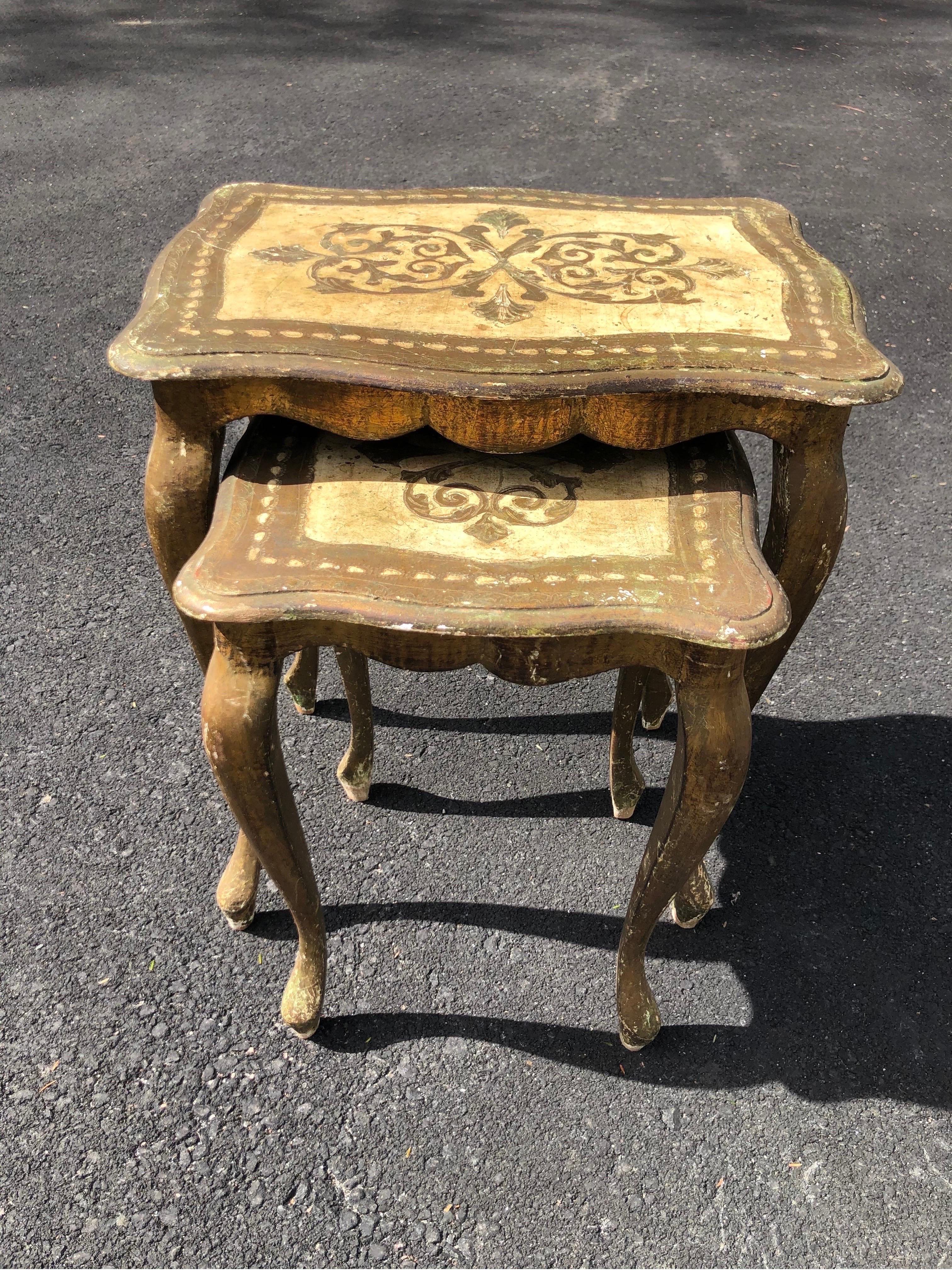 Mid-20th Century Sold Florentine Nesting Table Set
