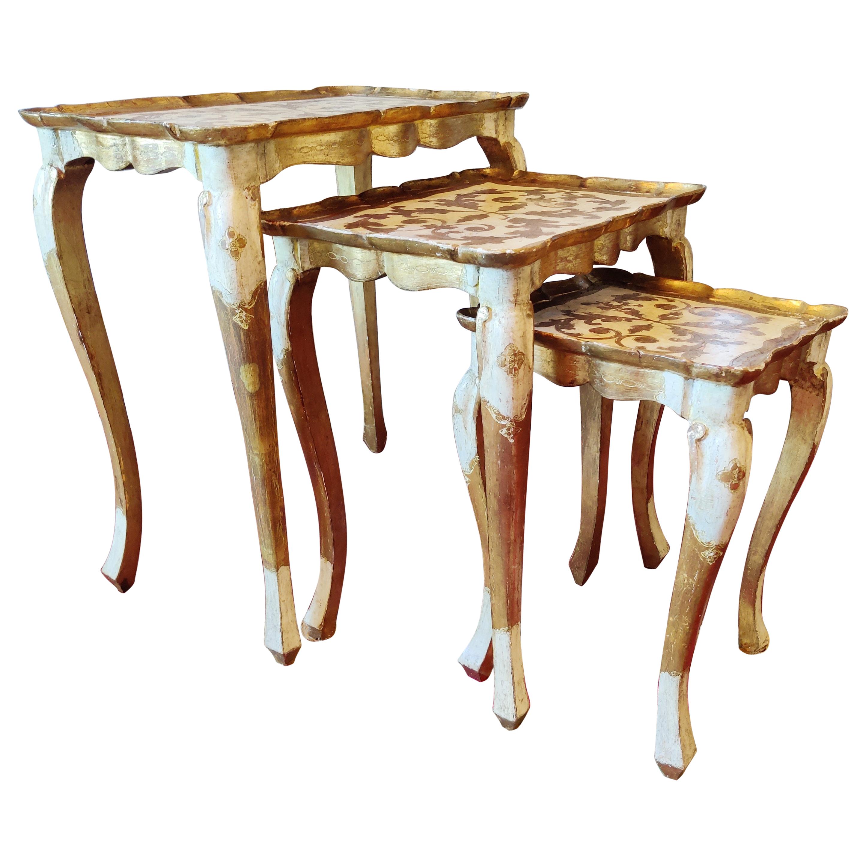 Florentine Nesting Tables by Fratelli Paoletti, 1920s