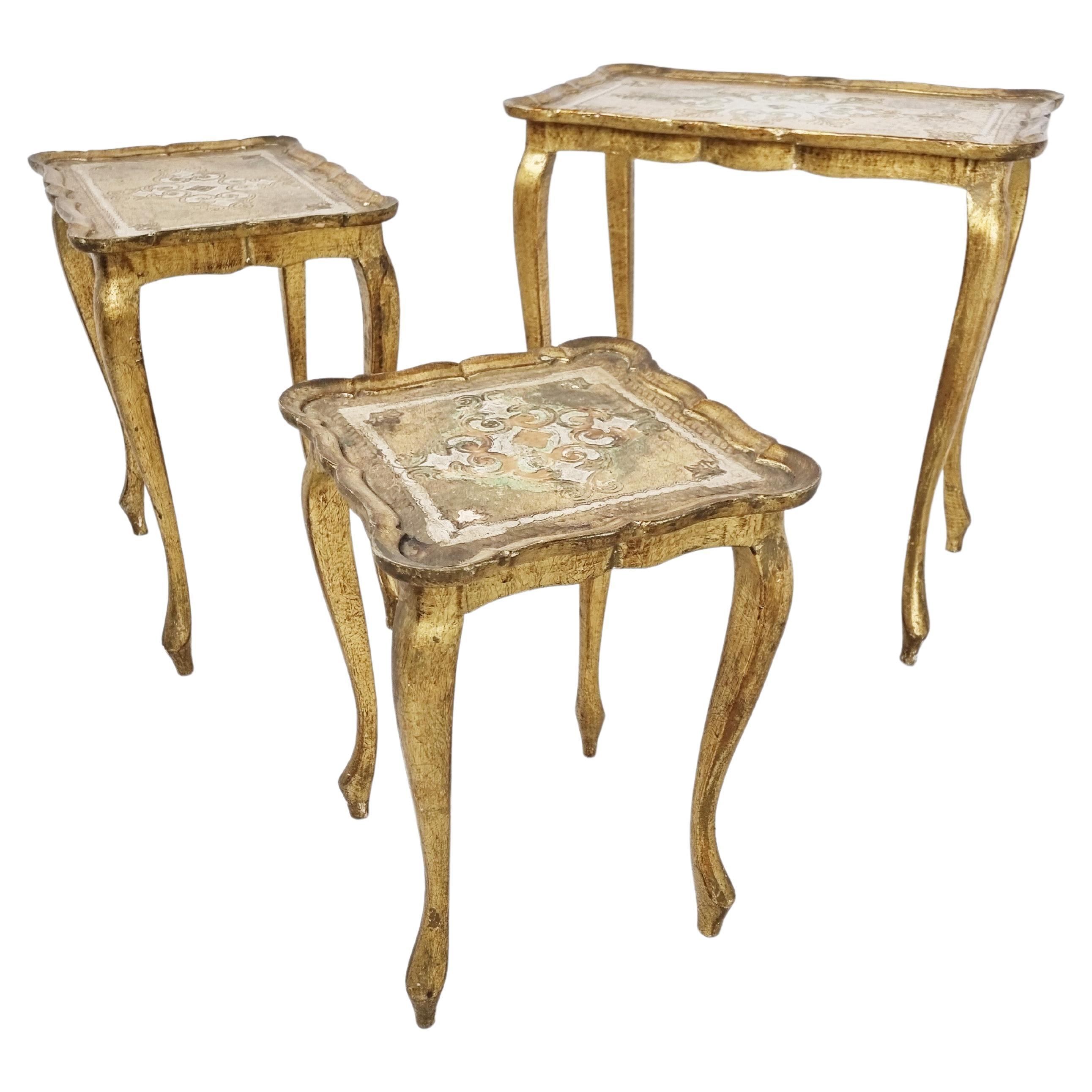 Florentine Nesting Tables by Fratelli Paoletti, 1950s For Sale