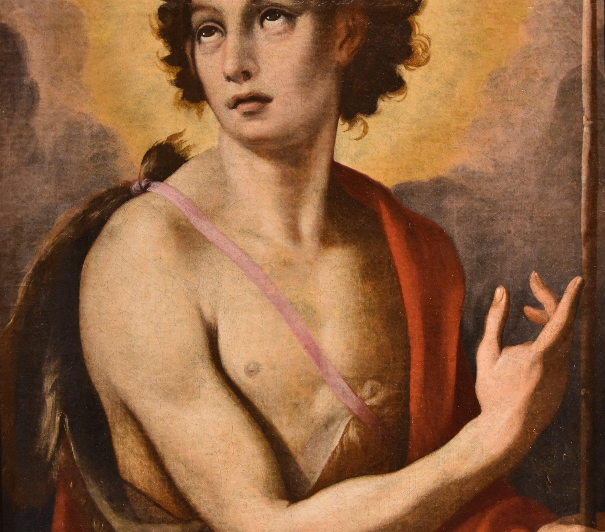 Saint John Baptist 16/17. Jahrhundert Gemälde Öl auf Leinwand Alter Meister Toskana Schule im Angebot 6