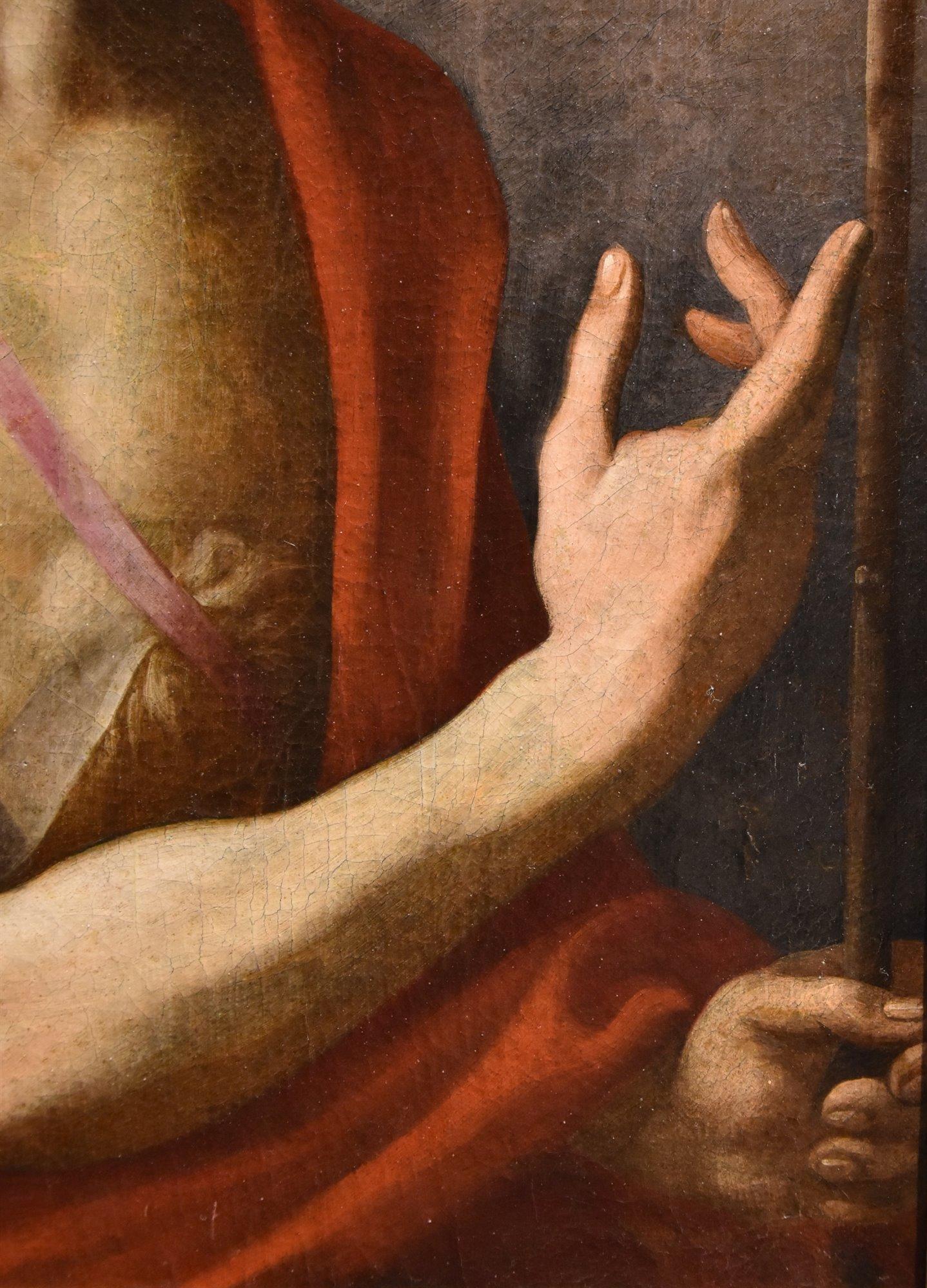 Saint John Baptist 16/17. Jahrhundert Gemälde Öl auf Leinwand Alter Meister Toskana Schule im Angebot 1