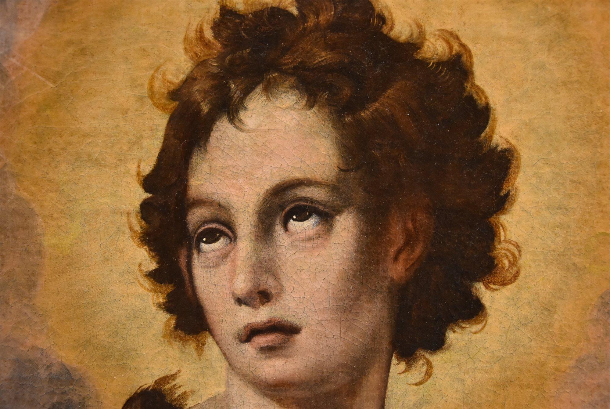 Saint John Baptist 16/17. Jahrhundert Gemälde Öl auf Leinwand Alter Meister Toskana Schule im Angebot 3