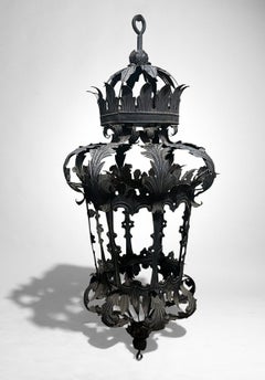 Farol Italiano de Hierro Forjado Estilo Renacimiento Florentino