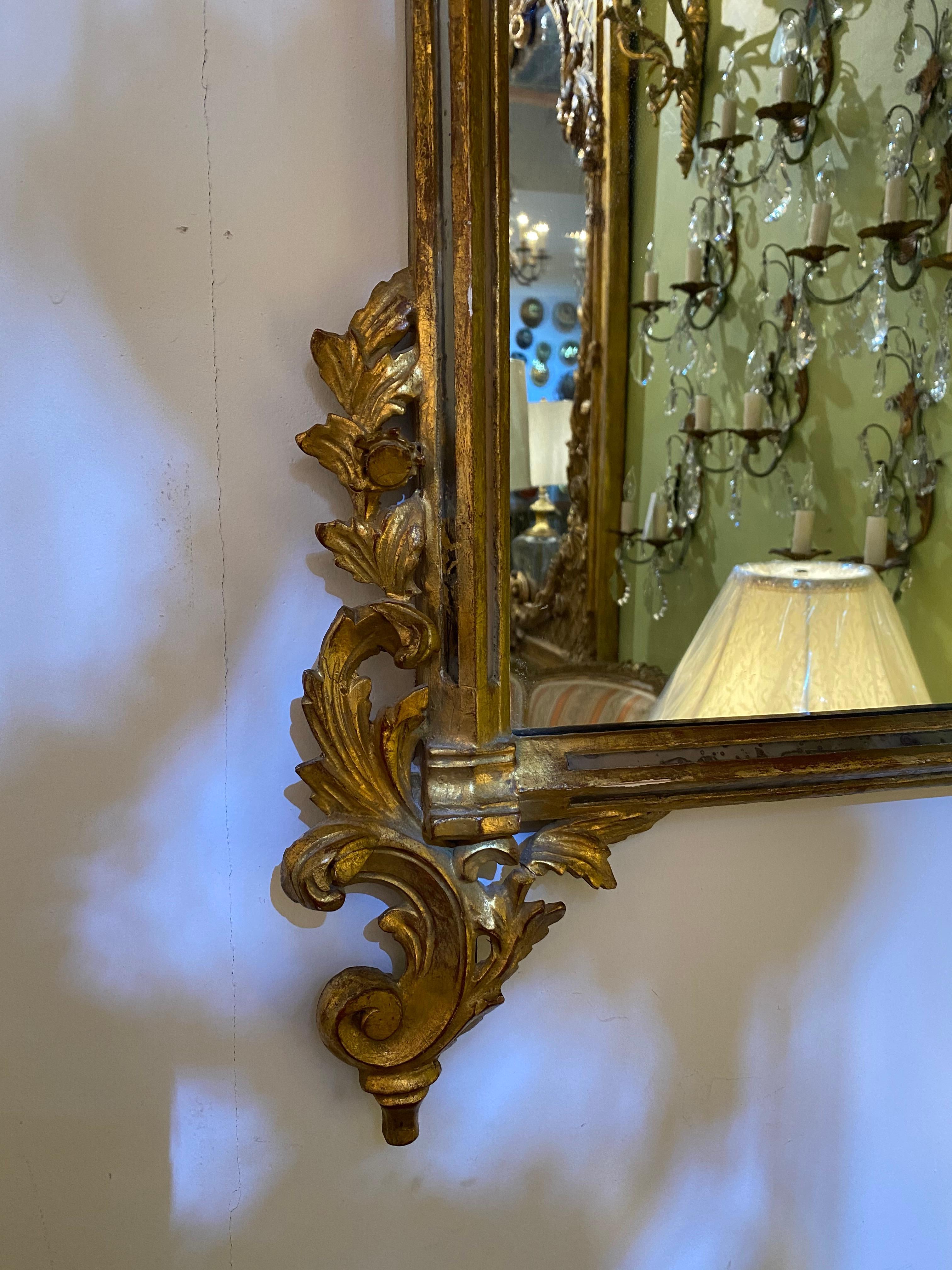 20th Century Florentine Rocaille Carved Giltwood Mirror