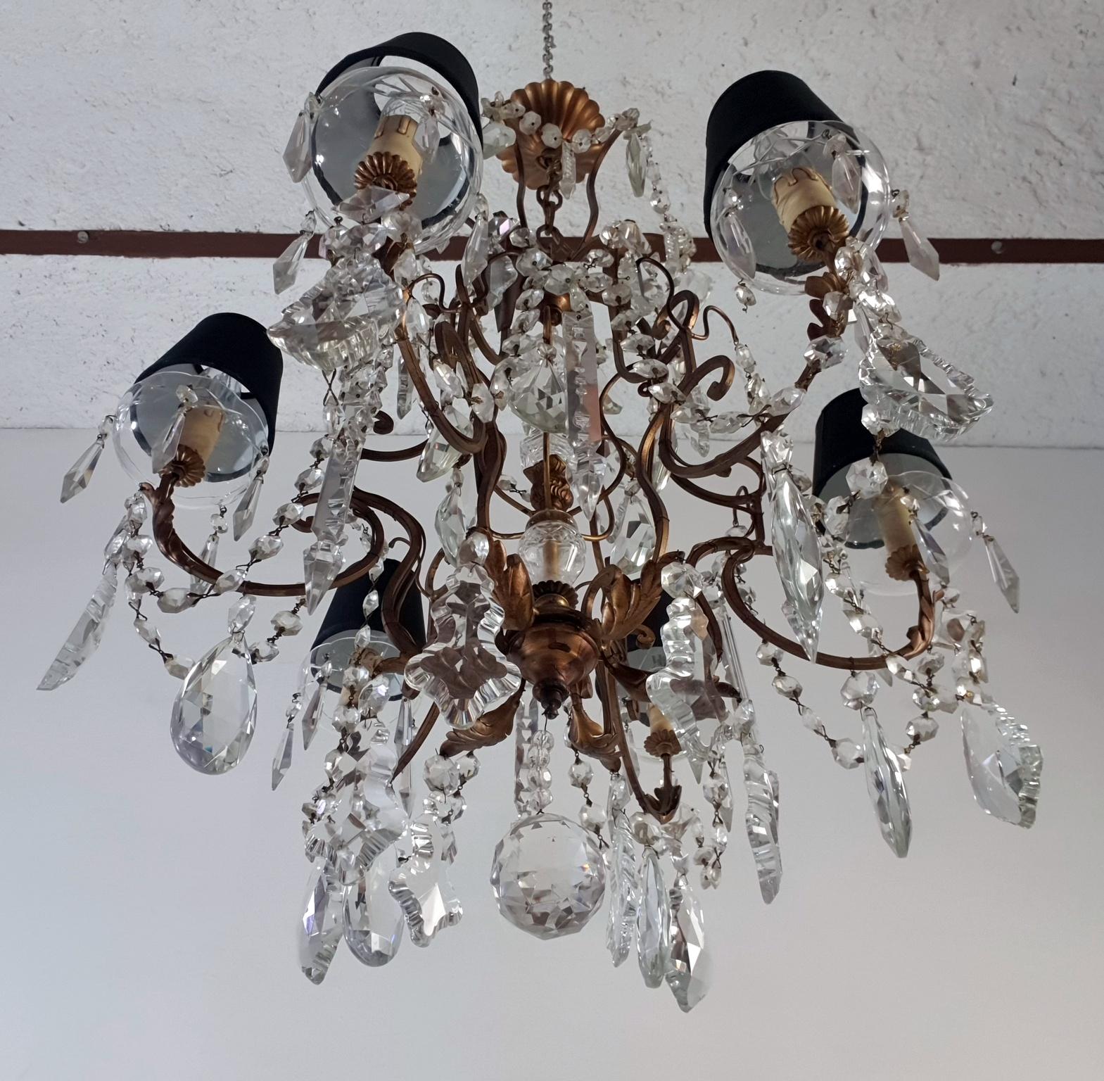 18th Century Florentine Rococo Crystal Chandelier Italy For Sale