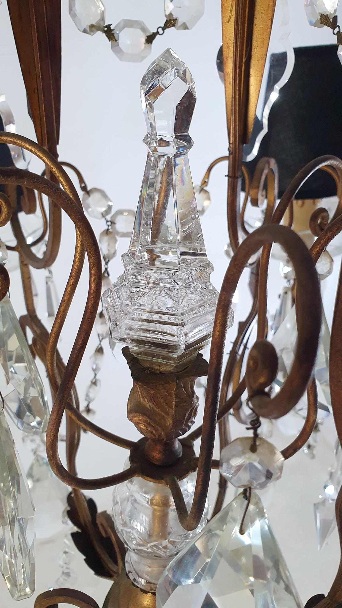 Cristal Lustre florentin rococo en cristal Italie en vente