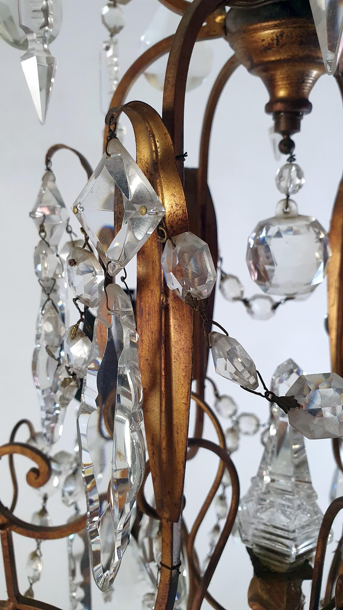 Florentine Rococo Crystal Chandelier Italy For Sale 3