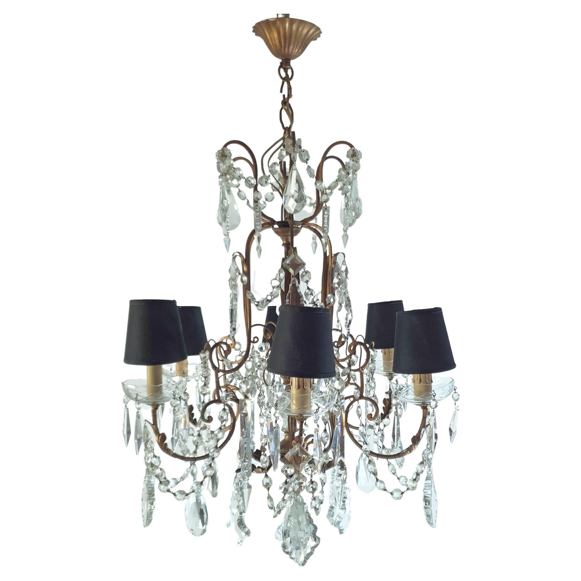 Florentine Rococo Crystal Chandelier Italy For Sale