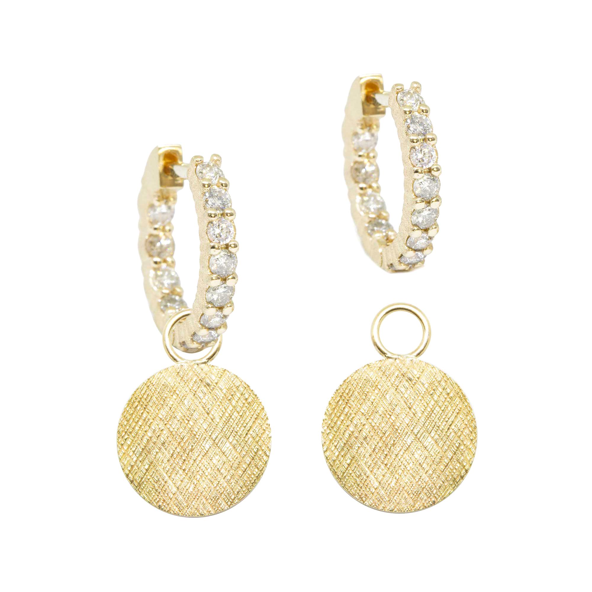 Florentine Round 18 Karat Gold Earrings