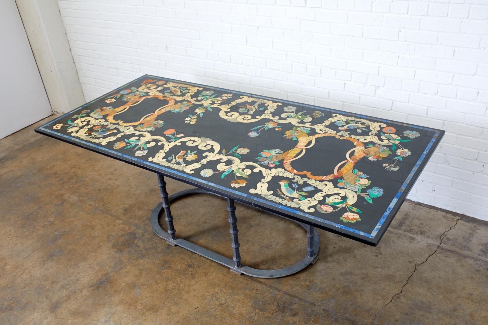 Florentine Scagliola Marble Inlay Garden Dining Table 8