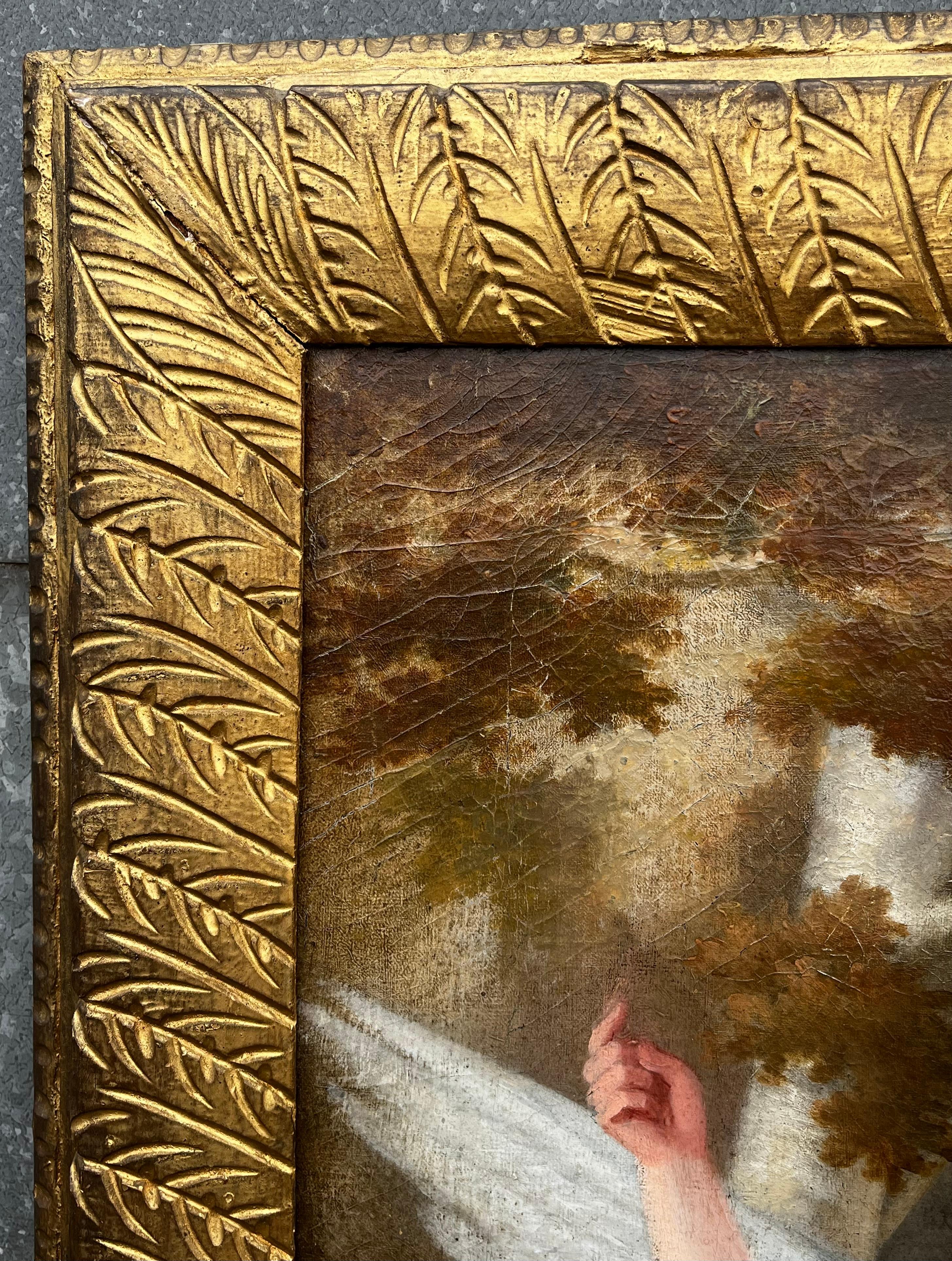 Huge 1700's Florentine Old Master Ölgemälde Eros Triumph über Pan Männliche Akte im Angebot 1