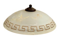 Florentine Style Alabaster Murano Glass Flush Mount Ceiling Light, 1980s