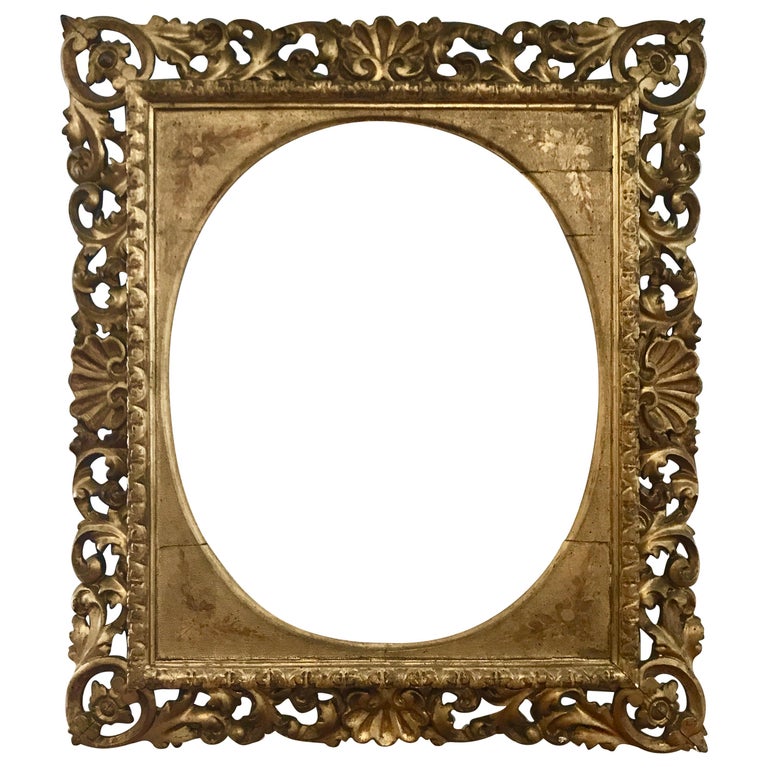 Florentine Style Italian Carved Frame in Gold with Leafs and Shells ...