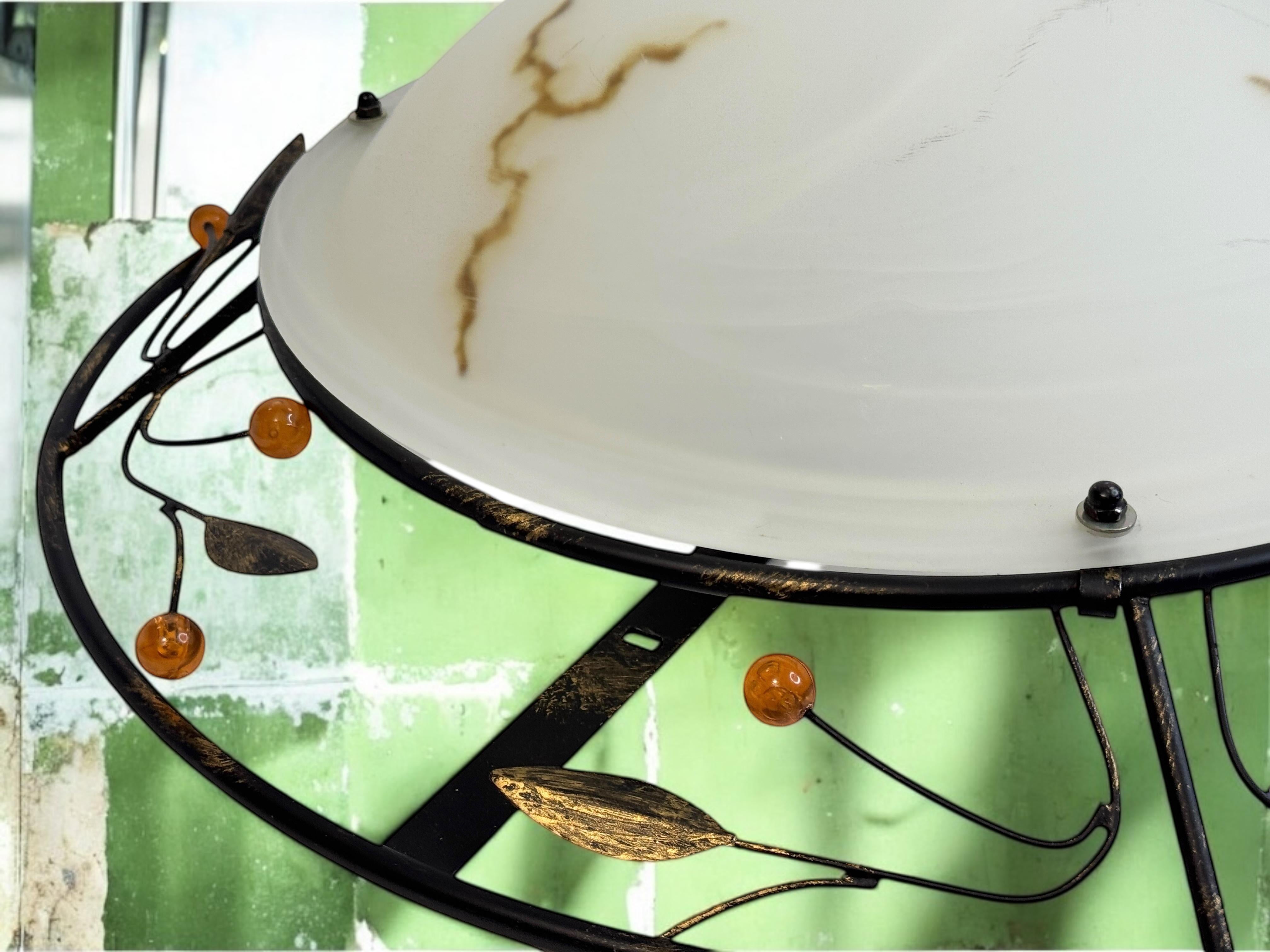 Plafonnier affleurant en verre de Murano de style Florentine, Autriche, années 1980 en vente 4