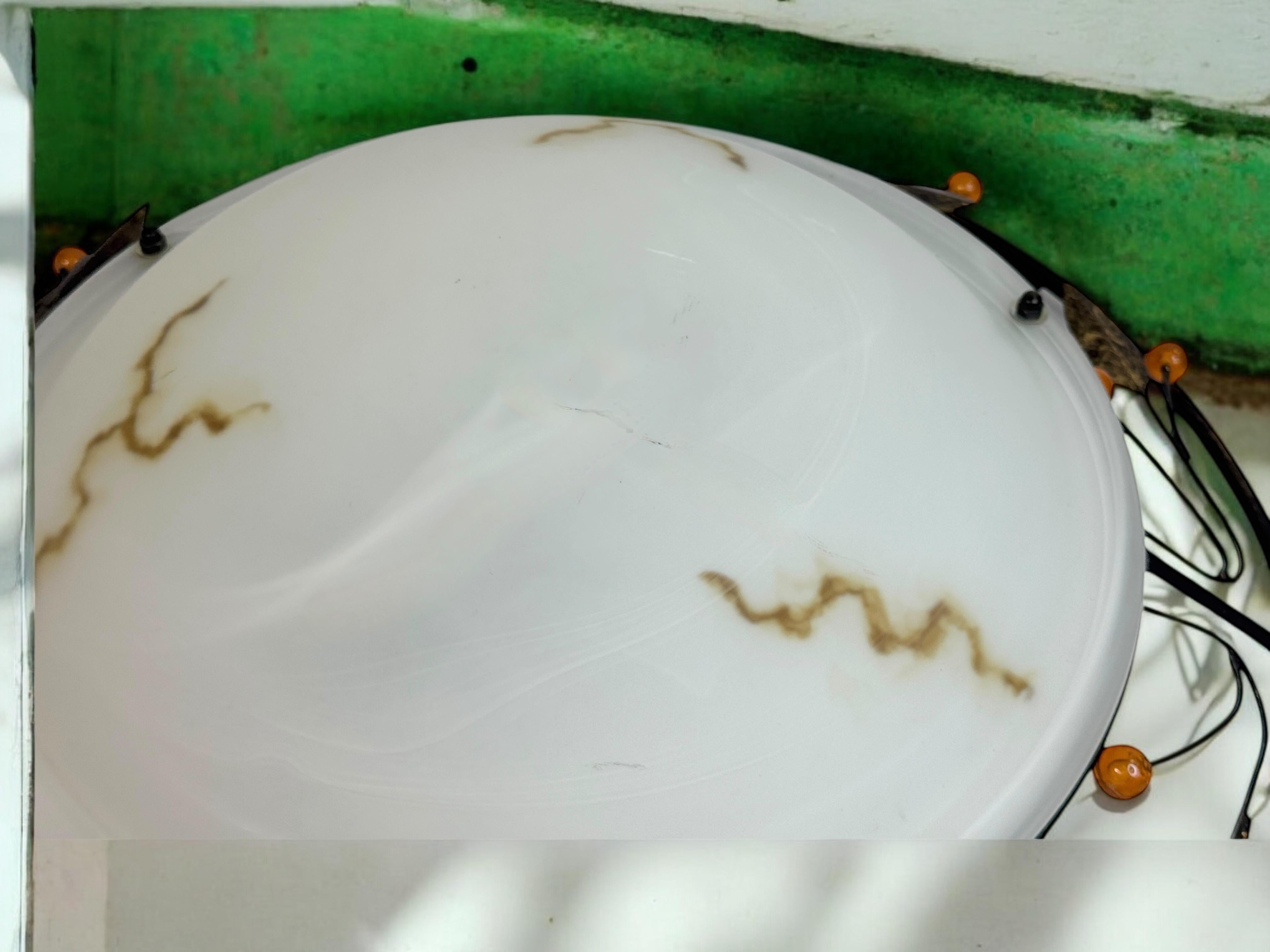 Plafonnier affleurant en verre de Murano de style Florentine, Autriche, années 1980 en vente 5